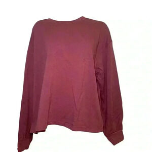 Sundry Red Drapey Long Sleeve Sweatshirt NWT Size 3 (Medium)
